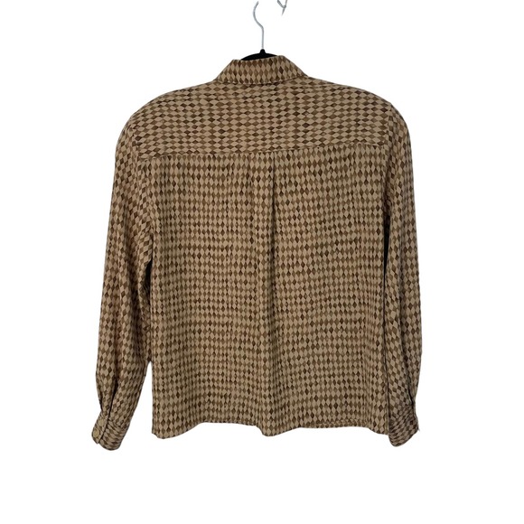 Vintage Jones New York Button Down Blouse Brown Size 4 - Picture 4 of 6